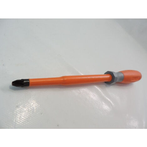 Tournevis cruciforme Pozidrive 8X150mm isolé 1000V manche bi-matière lame acier decolleté empreinte PZ3 DERANCOURT POZI8X150BD (1/4)