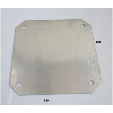 Platine métallique pleine 180x180mm acier galva pour boite soudée carrée ou coffret industriel 200x200mm