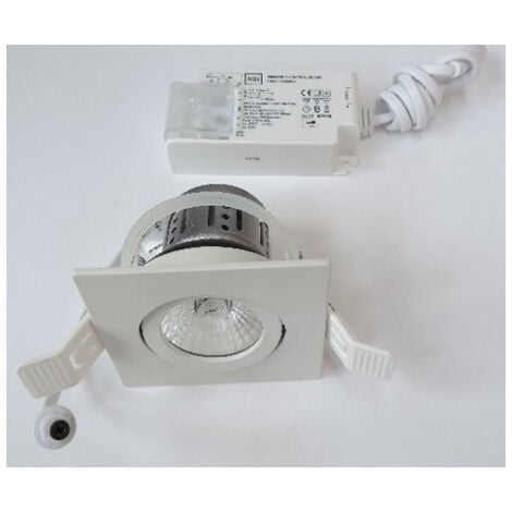 Spot encastré blanc carré 82x82mm orientable LED 8W 4000K 640lm 230V IP65 Led'Up Europole