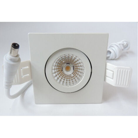 Spot encastré blanc carré 82x82mm orientable LED 8W 4000K 640lm 230V IP65 Led'Up Europole