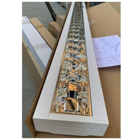 Plafonnier apparent fluo tube T5 35/49/80W (non incl) 1495x146x58mm detecteur presence ballast HFR DALI 230V IK07 IP20 KLINO (1/3)