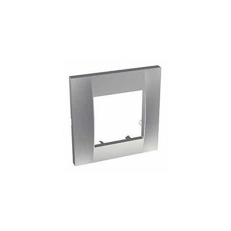 Plaque de finition simple aluminium 1 poste ICÔNE pour appareillage mural ALTIRA SCHNEIDER ALB44840