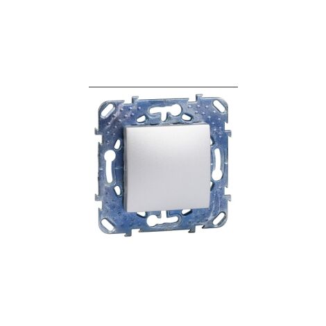 Obturateur cache aluminium 2M à encastrer avec support (sans plaque) sous blister UNICA