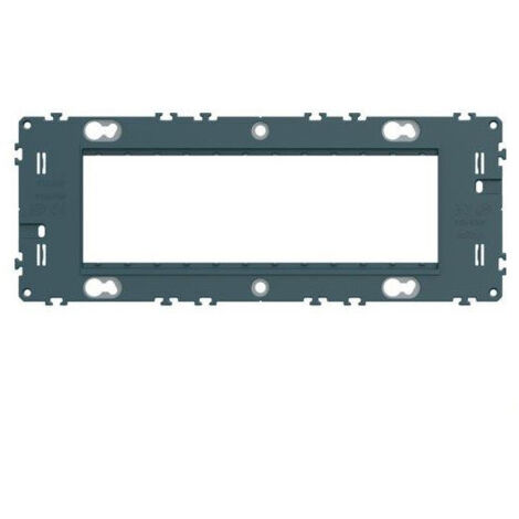 Support à vis Gallery pour 6 modules - Entraxe 57mm - Gris foncé RAL 7011 - WXA456 - Hager