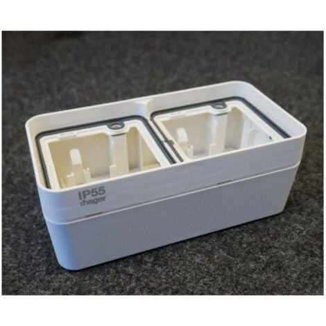 cubyko Boîte double verticale vide associable blanc IP55 HAGER WNA686B (1/2)