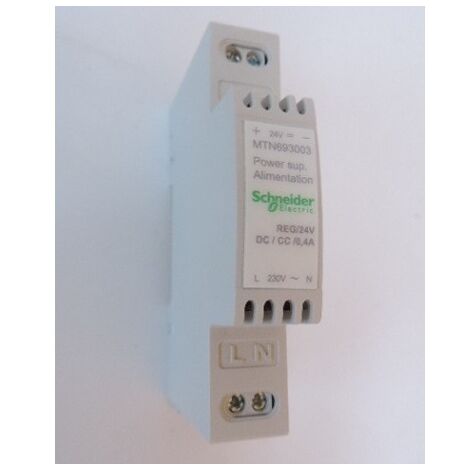 Alimentation modulaire 230VCA- 24VDC 0.4A sortie 10W max 2 pas de 9 mm pour application domotique KNX SCHNEIDER MTN693003