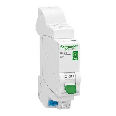 Disjoncteur 10A 1P+N courbe D 3kA 1M systeme embrochable sur repartiteur distri'Clic Resi9 XE SCHNEIDER R9EFD610