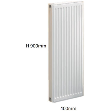 Chappee – Radiateur eau chaude 902W acier blanc horizontal H.900mm L.400mm P.101mm 4 orifices pour chauffage central – Design élégant avec diffusion homogène