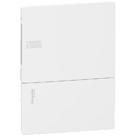Coffret de répartition encastré 1x6M avec porte opaque blanc 186x252x98mm borne terre RESI9 Pragmamini
