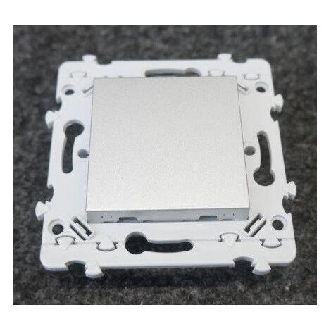 Obturateur 1 poste 2 modules gris titane encastré à vis sans plaque série Essensya HAGER
