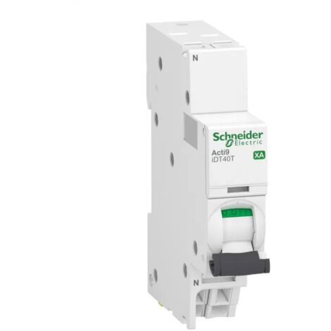 SCHNEIDER ACTI9 IDT40 XA DISJONCTEUR 20A AUTO PH+N COURBE C 6KA 230V - A9PA2620 (1/3)