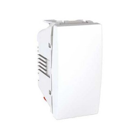 Poussoir à fermeture 10A blanc 1F largeur 1 module connexion auto mécanisme à encastrer série UNICA (1/4)