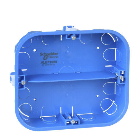Boîte d'encastrement 6 postes bleu standard 165x142mm prof 40mm bleu MULTIFIX SCHNEIDER ALB71338