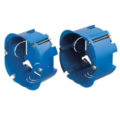 Boîte d'encastrement simple bleue 1 poste Ø 85mm profondeur 40mm sans couvercle Multifix Plus SCHNEIDER