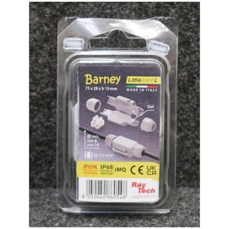 Mini boîte de jonction étanche avec gel et borne 2 pôles pour câble Ø 6-10mm IP68 Barney KLAUKE
