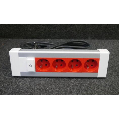 Legrand – Bloc bureau 4 prises 2P+T 16A à détrompage – Interrupteur lumineux – Cordon 3m – Aluminium anodisé – Conforme NF C 61-314