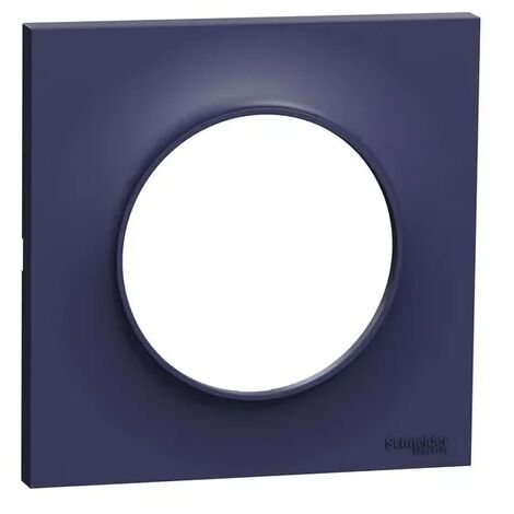 Schneider Electric – Plaque de finition bleu cobalt 1 poste – Finition élégante pour appareillage mural – Résistance aux chocs IK04 – Indice de protection IP21