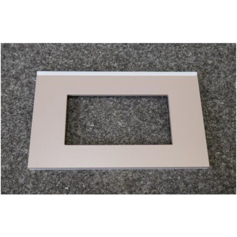Plaque de finition 1 poste 4 modules horizontale couleur brun taupe entraxe 57mm série Gallery HAGER