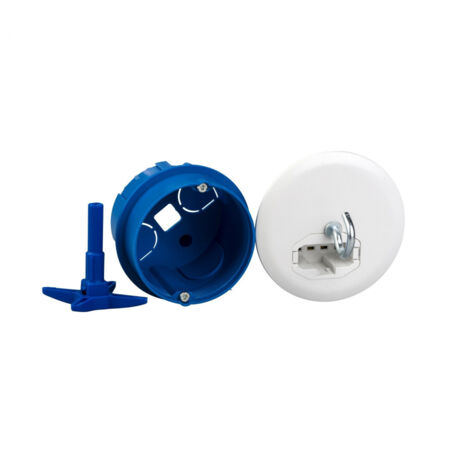 Boite de centre DCL Ø 67mm prof 50mm kit avec couvercle non-affleurant Ø 80mm + douille + fiche MODULO