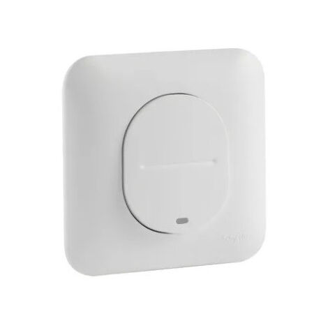 Schneider Electric – Interrupteur va-et-vient lumineux 10A – Localisation LED 1.5mA – Encastrement blanc – Plaque et bornes auto-fixation Ovalis