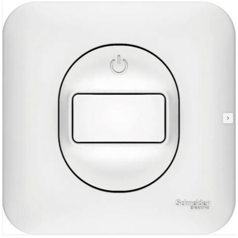 Schneider Electric – Détecteur de mouvement encastré 10A blanc – Puissance 300W (sauf LED) – Câblage 2 fils – Plaque de fixation incluse – Gamme Ovalis - 40-350W