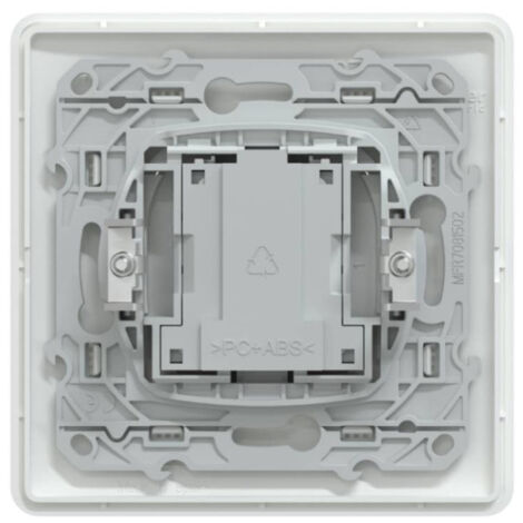 Prise telephone conjoncteur T 8P encastré blanc complet avec plaque fixation vis OVALIS