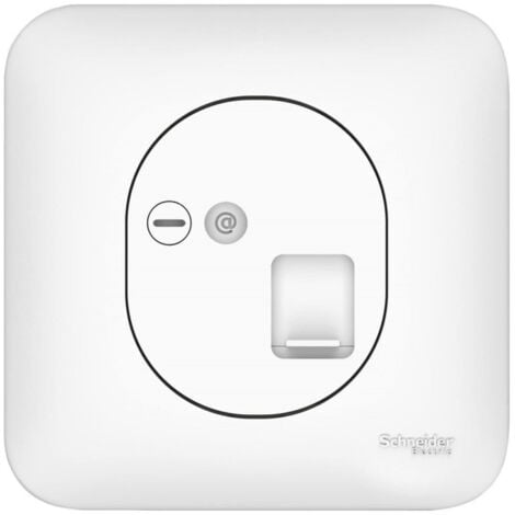 Prise RJ45 CAT6 STP encastré blanche pour réseaux VDI Grade 3 complet avec plaque fixation vis OVALIS