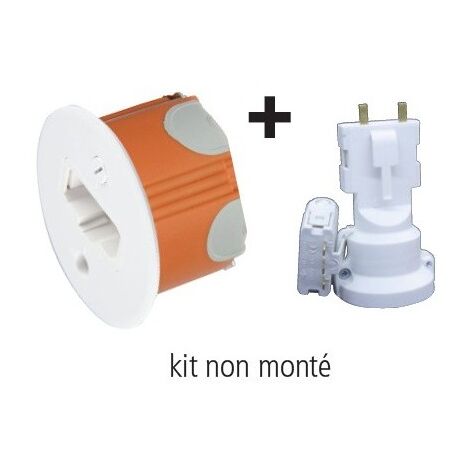Boite d'encastrement sortie d'applique DCL étanche Ø 54mm profondeur 40mm – Douille E27 – Norme RT2012 – Couvercle finition DCL Ø 70mm – Sib Adr