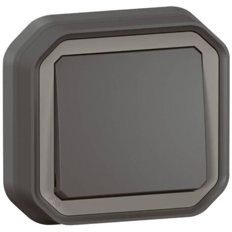Interrupteur ou va-et-vient 10AX 250V Plexo complet encastré anthracite LEGRAND 069881L