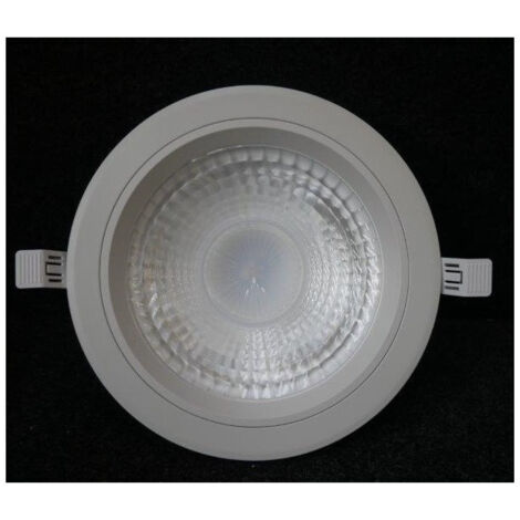 Plafonnier encastré LED 22W blanc downlight Ø 230mm 4000K 2100lm 90° alim 230V non-dimmable IP44 Thunder Trajectoire (1/4)
