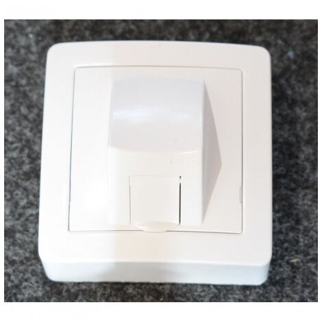 Prise réseau RJ45 CAT 5E UTP saillie blanc polaire 9003 complet avec cadre ALREA SCHNEIDER ALB62343P