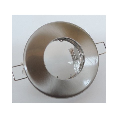 Spot encastré SDB Ø 85mm acier inox fixe pour lampe MR16 GU5.3 50W max 12V (