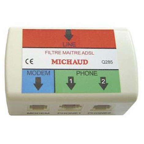 Filtre maître ADSL 2 sorties pour anciens coffret de communication