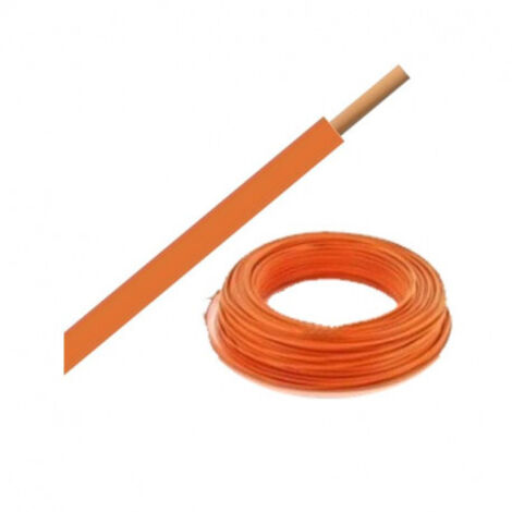 Fil électrique d'alimentation H07VU 2.5mm² rigide orange – Bobine de 100 mètres – Pour installations électriques jusqu'à 24A – Miguelez