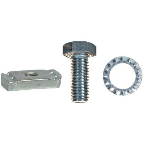 Kit boulons TH Ø 12x25mm avec plaque taraudée et rondelle (blister de 10) pour rail 41 PB FIXATIONS 056431 (1/2)