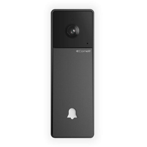 Kit sonnette noir audio-vidéo Wifi sans fil pour communication audio et vidéo de la porte vers le smartphone COMELIT (1/3)