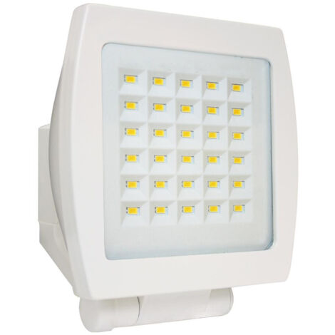 Projecteur extérieur LED mural orientable blanc 218x136x125mm 14W 4000K faisceau 40-80° alim 230V IP44 FL3N-LED-BL BEG (1/2)