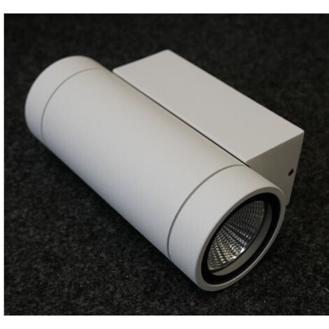 Applique murale extérieure LED 6W blanc mat Ø 65x160xmm 2 directions 3000K 2x180lm 89° alim 230V IP54 LUXI 95 INDIGO (1/2)