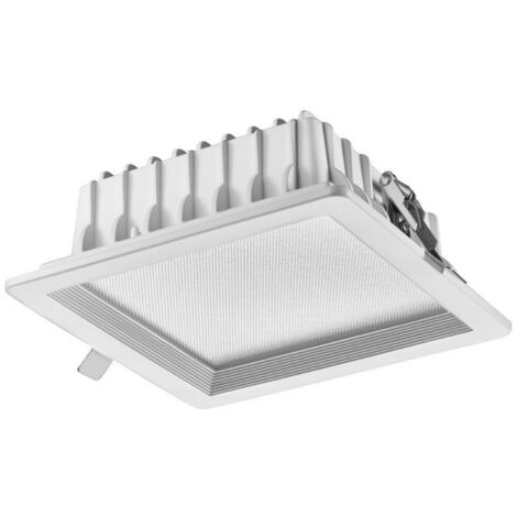 Plafonnier encastré LED 20W carré 180x180x68mm 4000K 2100lm alim 230V non-dimmable diffuseur prismatique IP44 (1/2)
