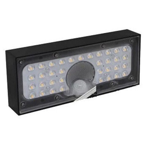 Applique murale solaire LED 6W à detection noire 230x97x43mm 3000K 750lm batterie 3.7VDC 3000mAh 120° IK06 IP65 SOLAR (1/4)