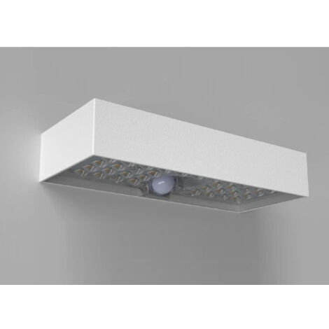 Applique murale solaire LED 6W à detection blanche 230x97x43mm 3000K 750lm batterie 3.7VDC 3000mAh 120° IK06 IP65 SOLAR (1/4)