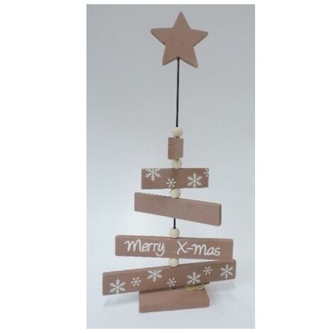 Sujet décoratif sapin en bois marron 425X200X70mm pour intérieur à poser BLACHERE DPDE002