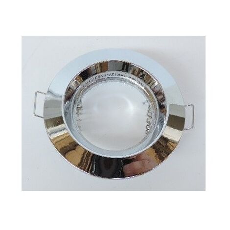 Spot encastré halogène Ø 85mm chrome fixe avec lampe 50W 12V GU5.3 et douille IP20 QBS570 Zadora PHILIPS 573212