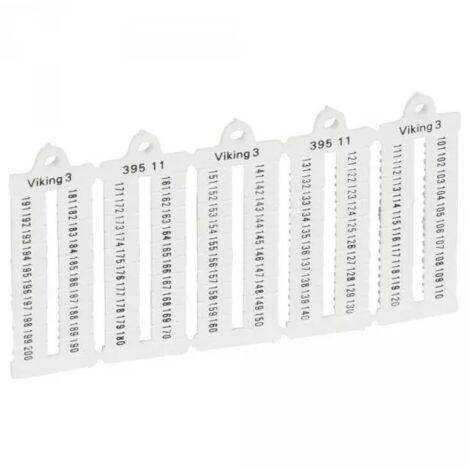 Legrand 039511 - Plaque repères bloc jonction Viking 3 - lect horiz - pas 5 - chiffres 101 à 200