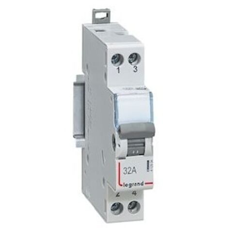Legrand – Interrupteur modulaire inverseur 1 contact NO/NF 32A – Tension 250V – Norme NF EN 60669-1 – Pour installations électriques (1/4)