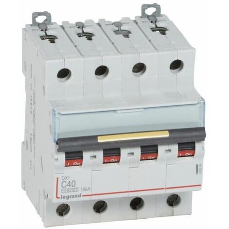 Disjoncteur DX³10000 16kA arriv haute / départ bas Vis 4P 40A courbe C 4 modules