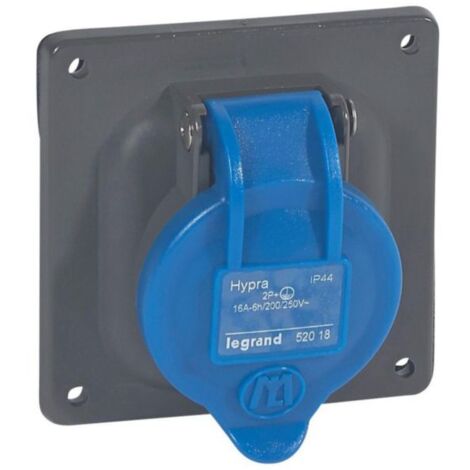Legrand – Prise tableau 16A 2P+T IP44 bleu – Pour environnements extérieurs – Borne à vis – 52018