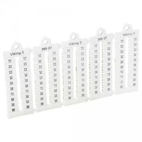 Legrand 039507 - Plaque repères bloc jonction Viking 3 - lect horiz - pas 5 - chiffres 21 à 30