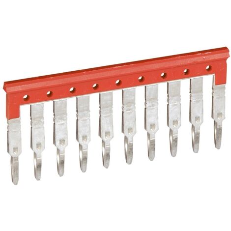 Peigne pour 10 blocs de jonction à vis ou ressort viking 3 pas 5mm rouge LEGRAND 037501