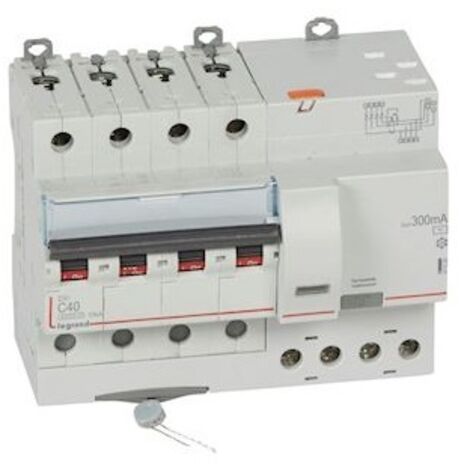 disjoncteur différentiel legrand dx3 40a courbe c 300ma 4 poles type ac - vis / auto